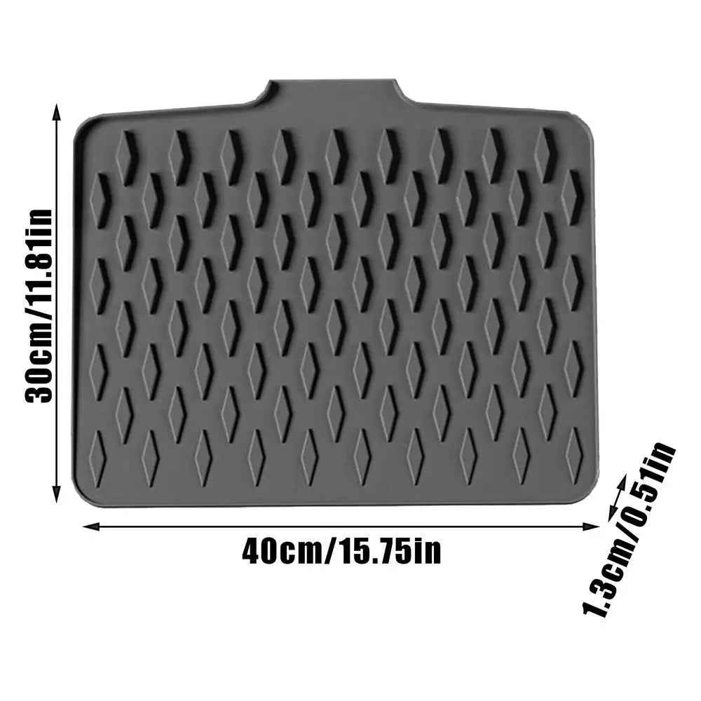 Dish Drying Mat Non-Slip Counter Drainer Liner Silicone Mats For Kitchen For Bathroom Faucet Sink Coffee Station Restroom Shower Qme China Mainland Gray