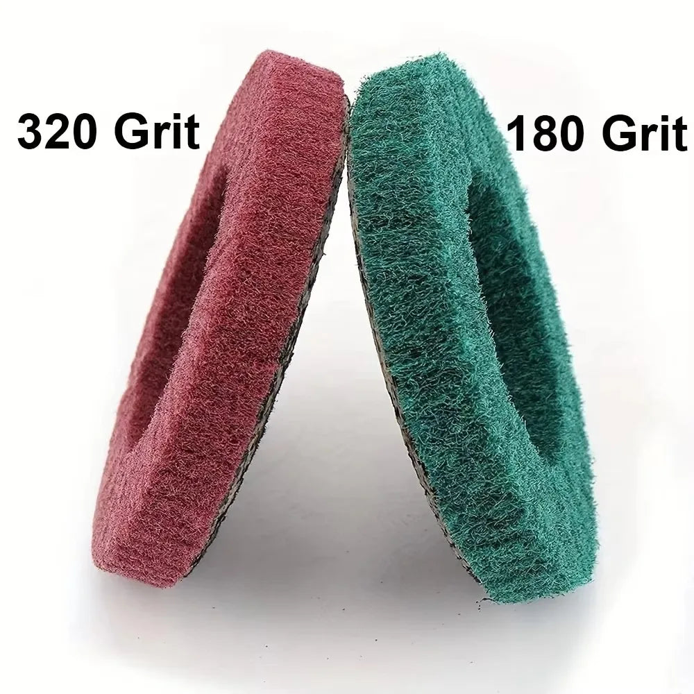 5PCS 100Mm nylon fiber clamshell polishing wheel 4 inch non-woven grinding wheel metal wood rotary angle grinder grinding wheel Qme