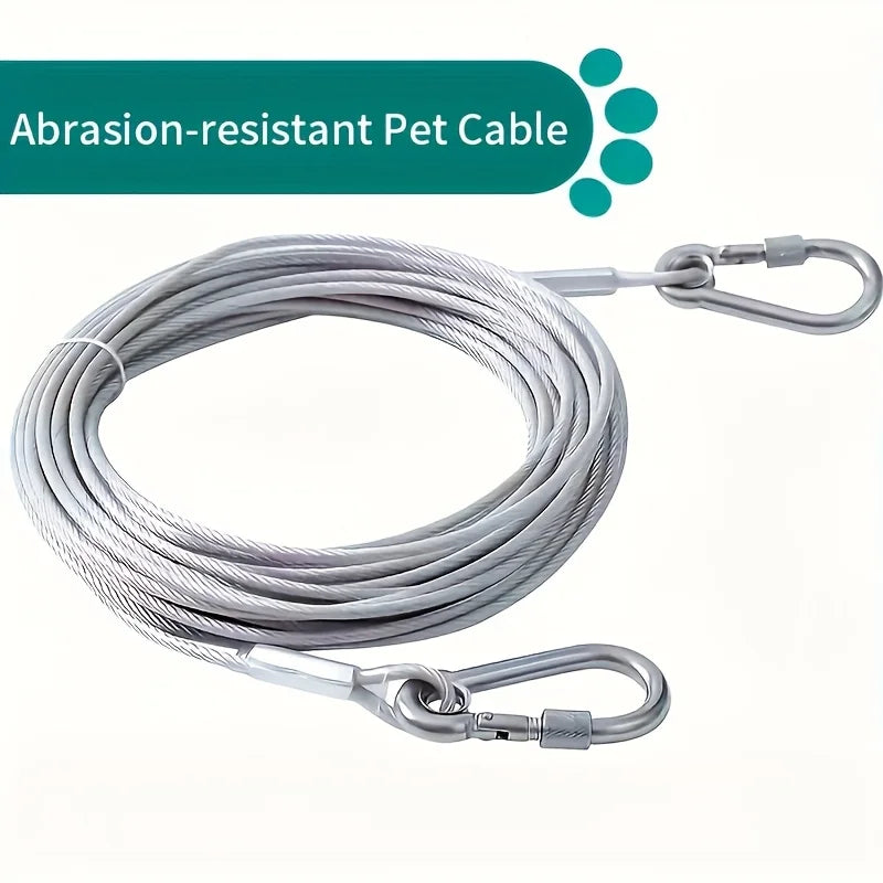 Outdoor Super Heavy Duty Wire Cable, Steel Wire Lead Leash with Stainless Dual Fix Buckle, Clothes Line Wires for Outdoor Qme