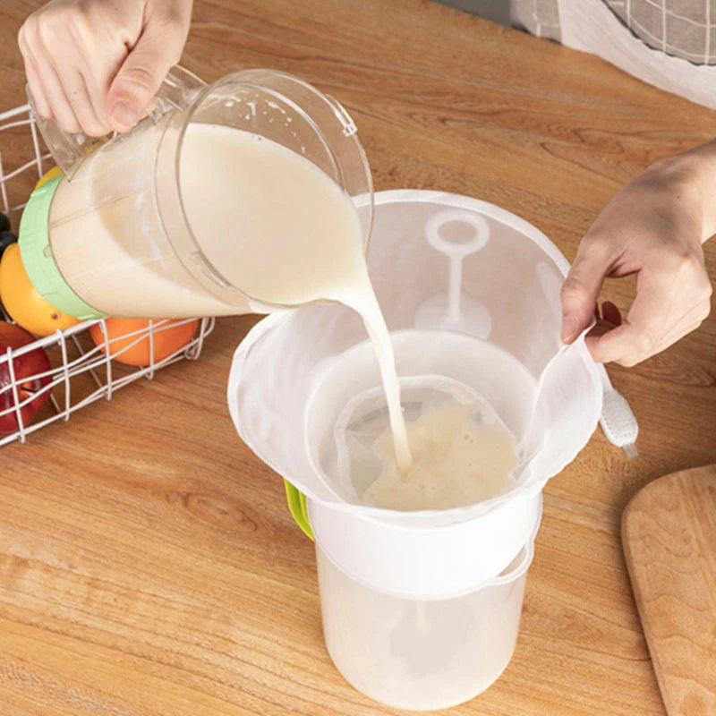 Kitchen Tool Soy Milk Filter Net Bag Nylon Liquid Coffee Reusable Qme