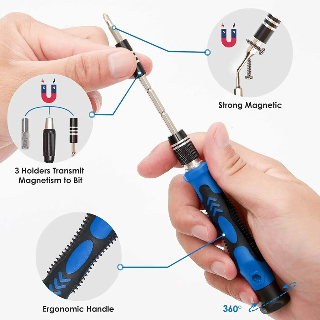 Precision Screwdriver Sets 142-Piece Electronics Precision Screwdriver with 120 Bits Magnetic Repair Tool Kit for iPhone PC Etc. Qme