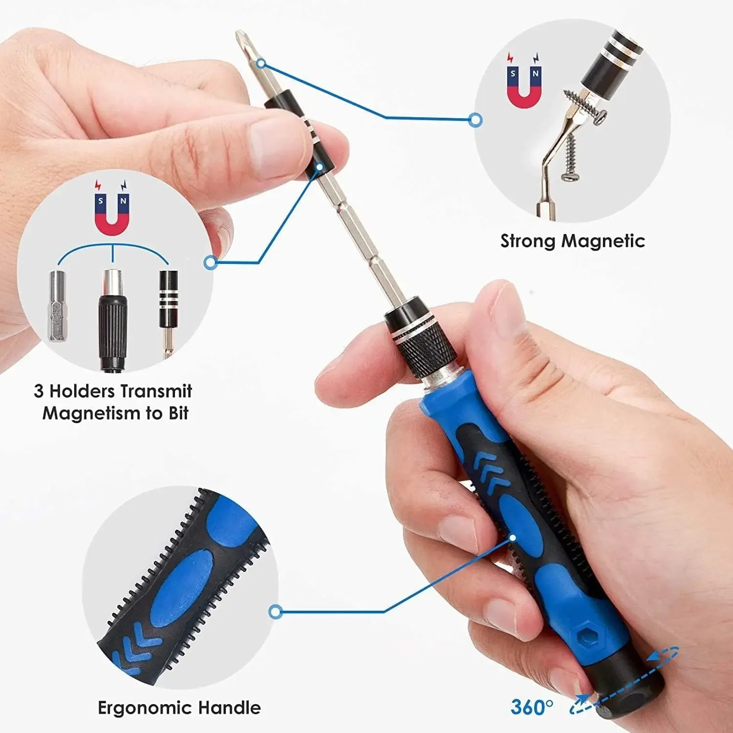 Precision Screwdriver Sets 142-Piece Electronics Precision Screwdriver with 120 Bits Magnetic Repair Tool Kit for iPhone PC Etc. Qme