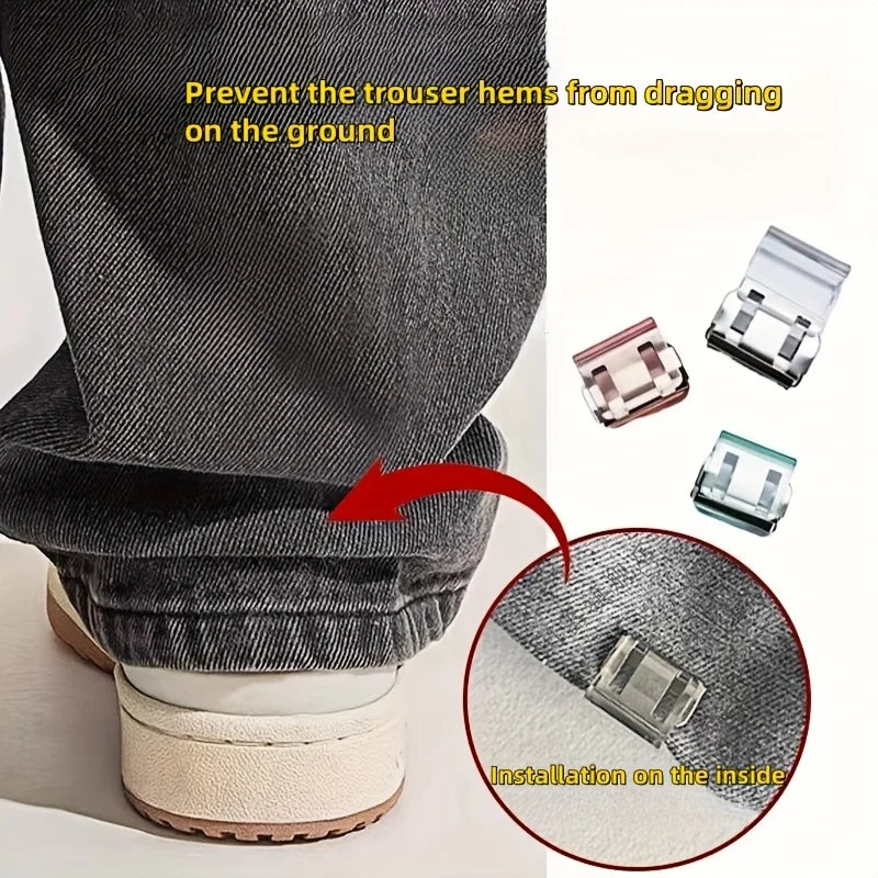 2/4/6/pcs Invisible Leg Shortening Clip, Non-Slip Pants Edge Clip, Used for Anti-Drag Pants Hem Fixing Device, Seam-Free Hidden Qme