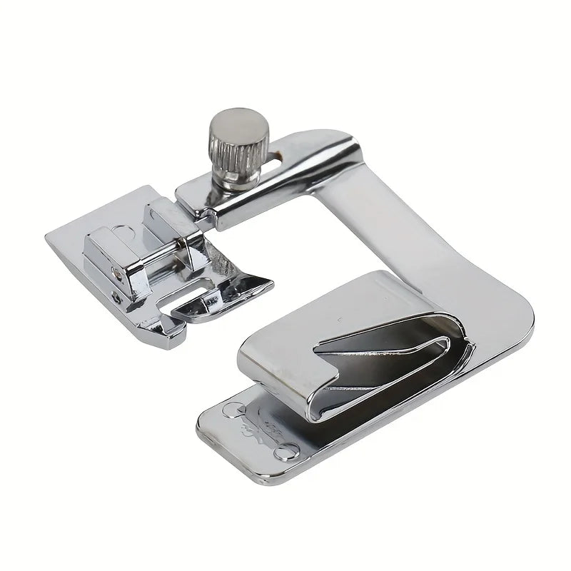 Household Sewing Machine Presser Foot | Piping Foot Suitable for Brother Singer, Steel Material, Color Qme Silvery