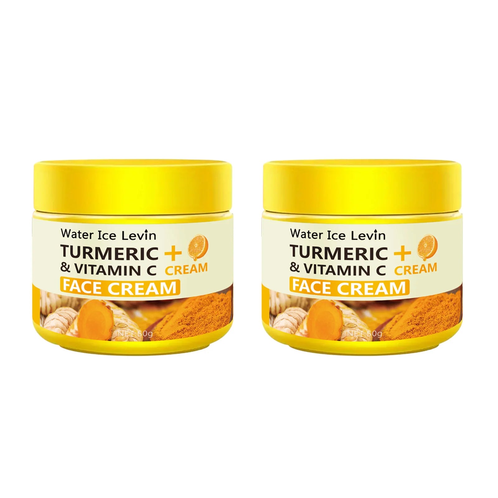 Turmeric and Vitamin C Face Cream - Deeply Moisturizes, Improves Skin Elasticity and Firmness, Contains Natural Antioxidants, Brightens and Evens Skin Tone Qme Two Boxes 50g