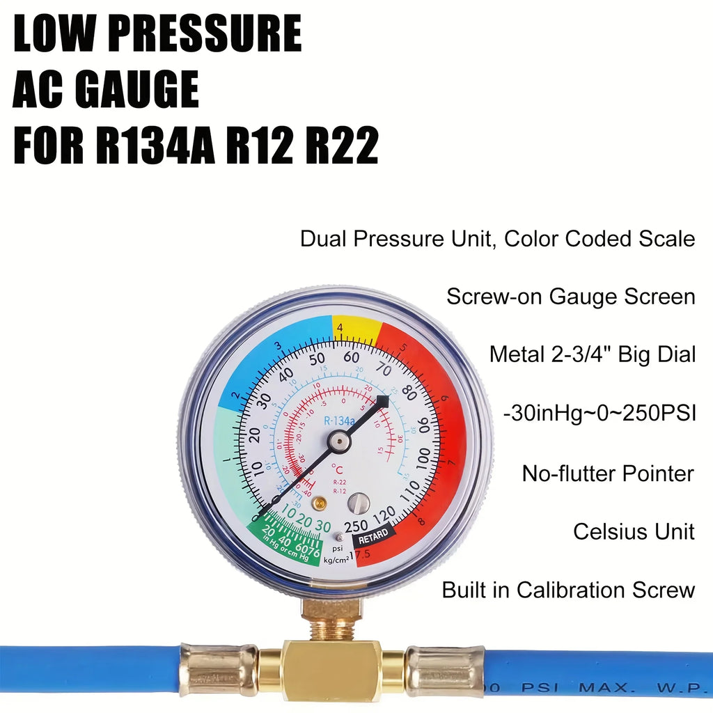 R134A Recharge Measuring Hose Can Tap Gauge Refrigerant Charging Pipe Qme