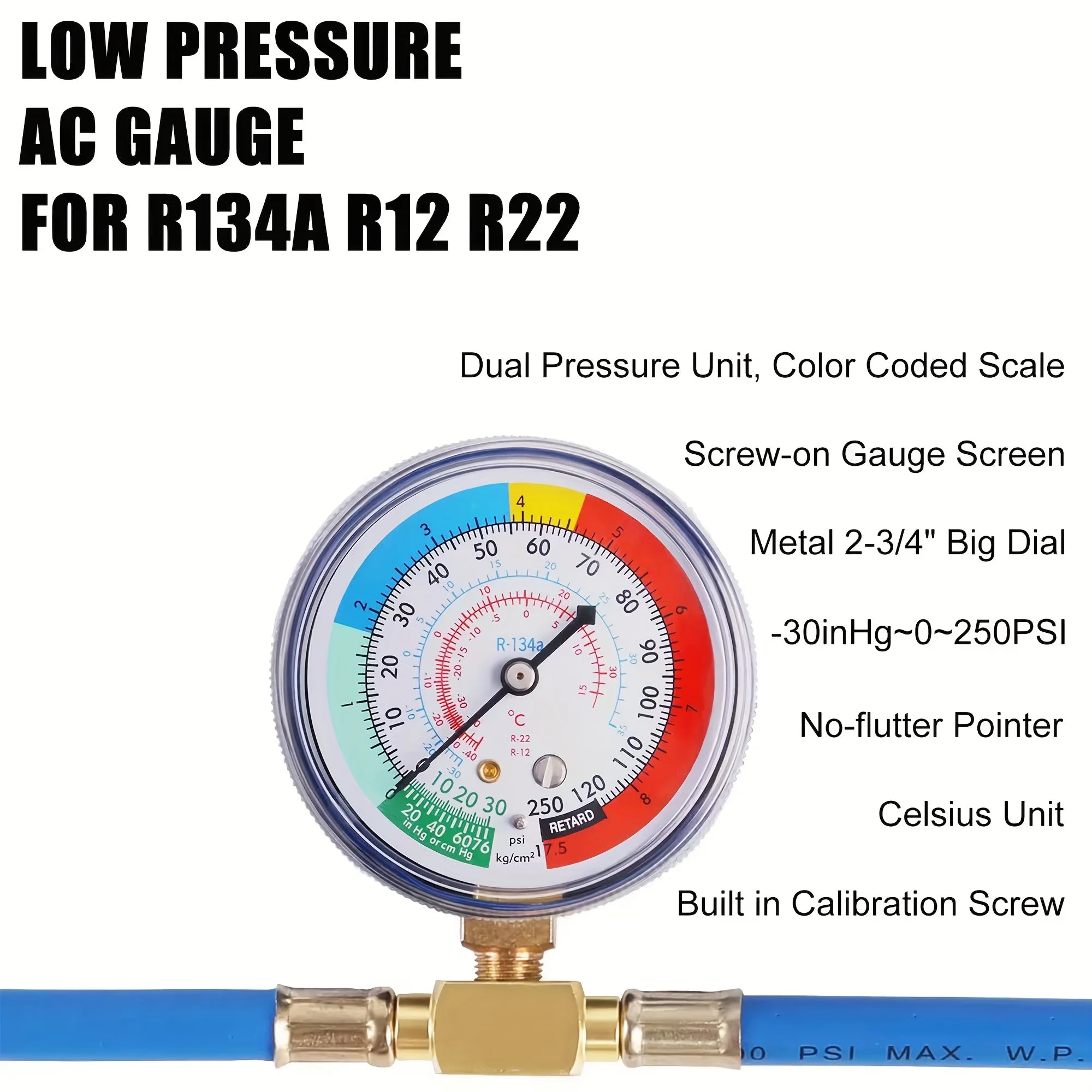 R134A Recharge Measuring Hose Can Tap Gauge Refrigerant Charging Pipe Qme