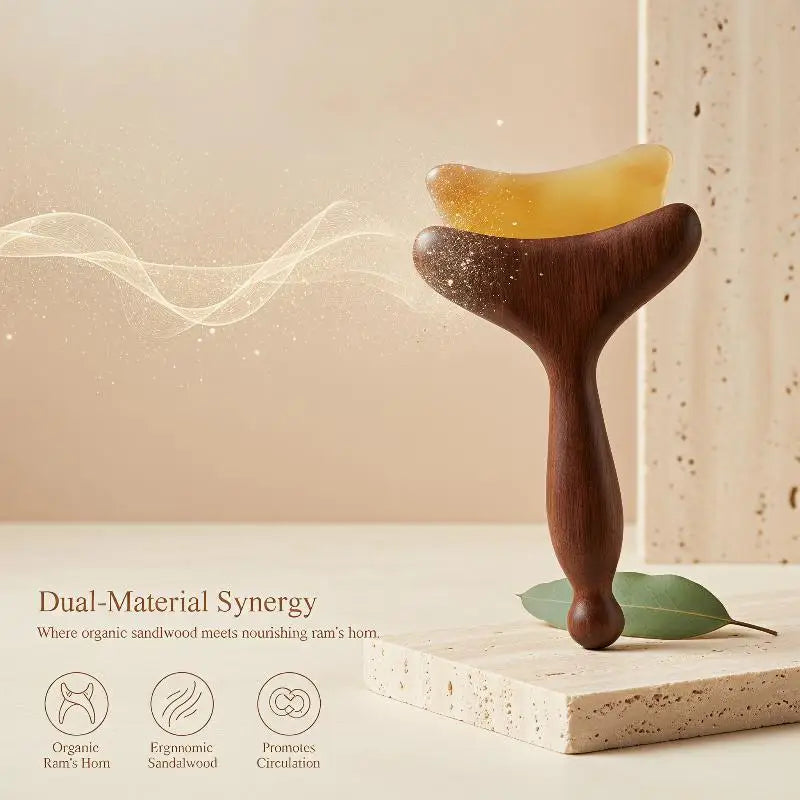 Natural Wooden Facial Meridian Comb Nose Eye Jaw Neck Muscle Qme