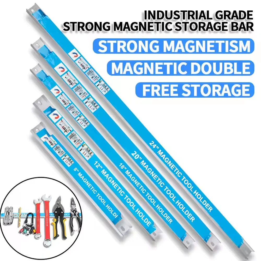Heavy Duty Magnetic Tool Bar Strong Magnet Strip for Garage & Workshop Holds Tools Knives & Metal Items Securely Qme