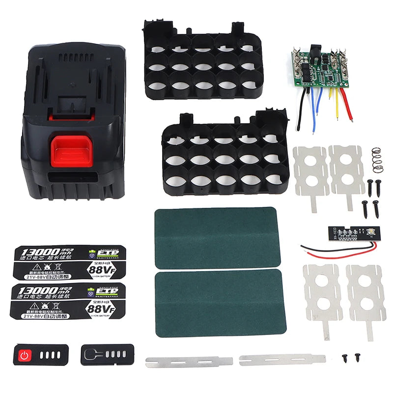 21V 15-cell Lithium Battery Cutting Machine 18650 Shell Qme Black