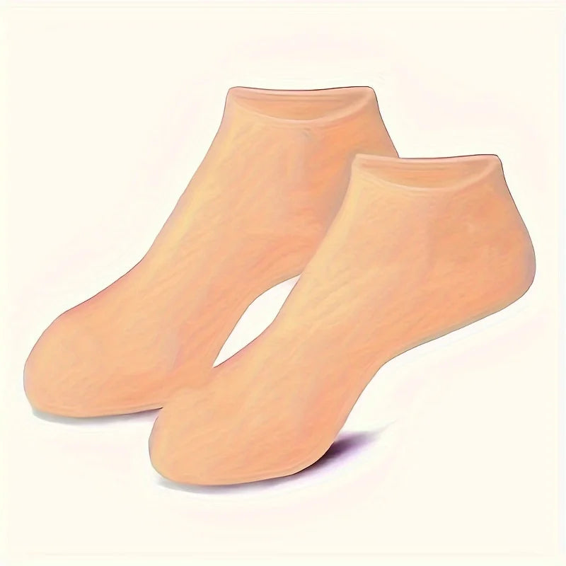 Moisturizing Silicone Gel Socks Dry Cracked Feet Nourishing Skin Qme 2PC-Skin