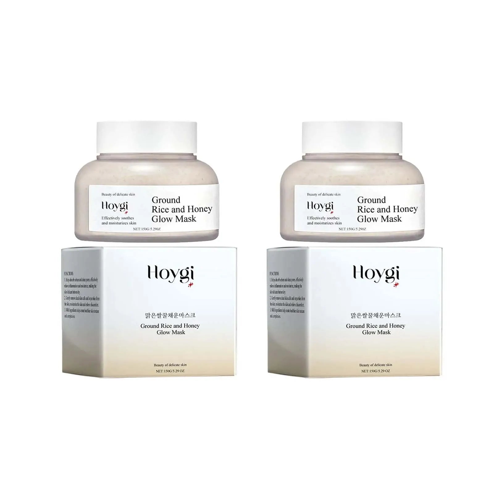 Rice & Honey Face Mask Moisturizing Fade Dark Spot Hydrating Repair Brightening Shrink Pore Hydrating Mask Glowing Skin Care Qme 2 x 150g Boxed