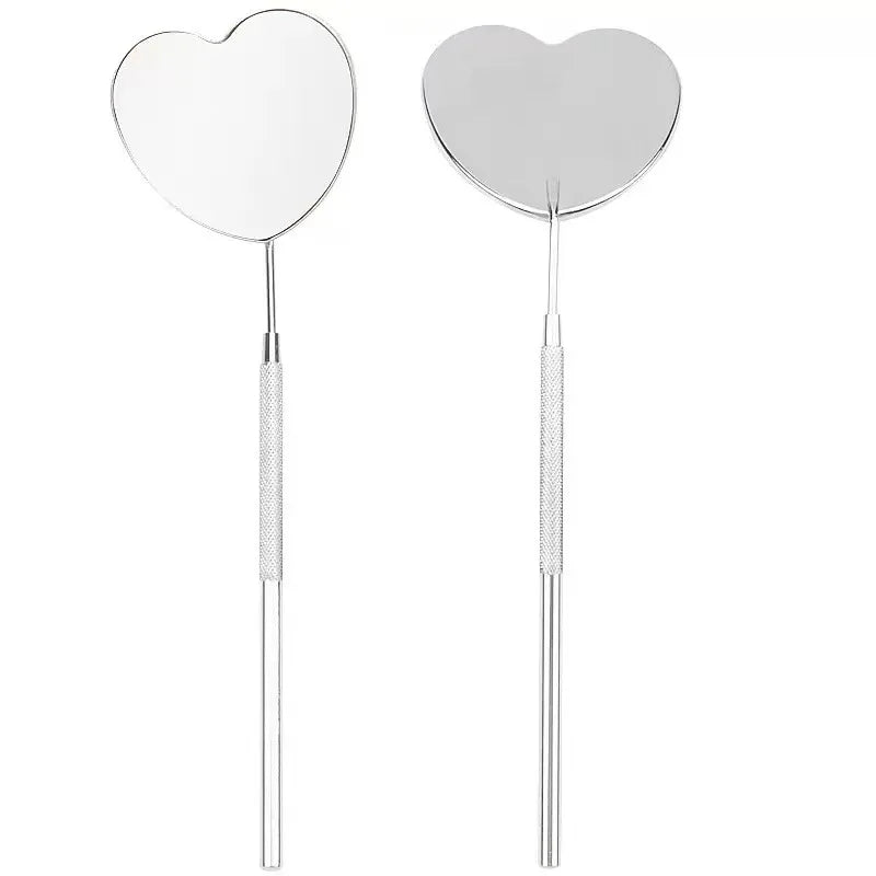 Eyelash Extensions Checking Mirror Heart Shape Stainless Steel Qme 1Pcs Silver China Mainland