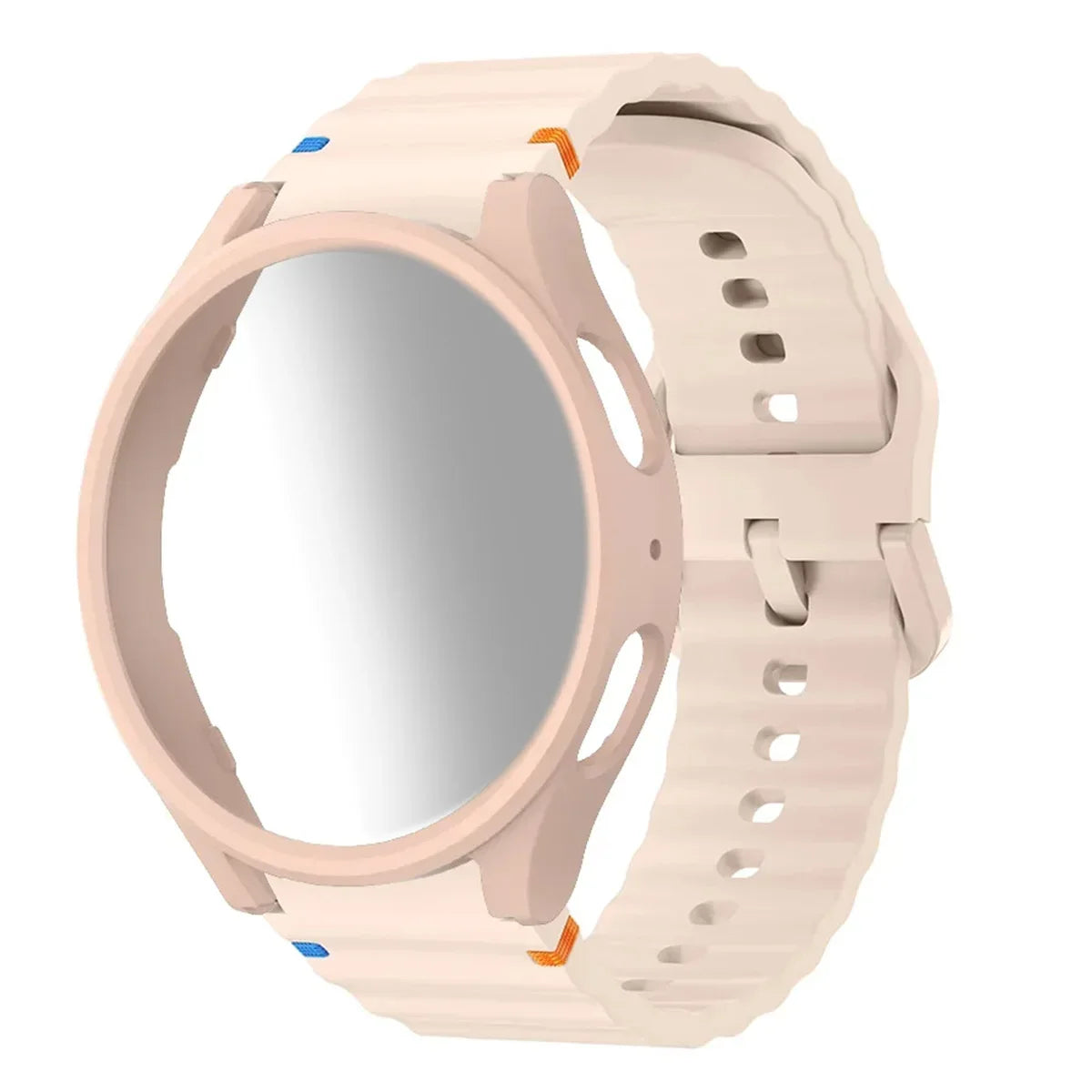 Silicone Strap for Samsung Watch 7 6 5 4 40mm 44mm 5Pro 45mm Band With Case Screen Protector Bumper cover for Wrist Accessories Qme