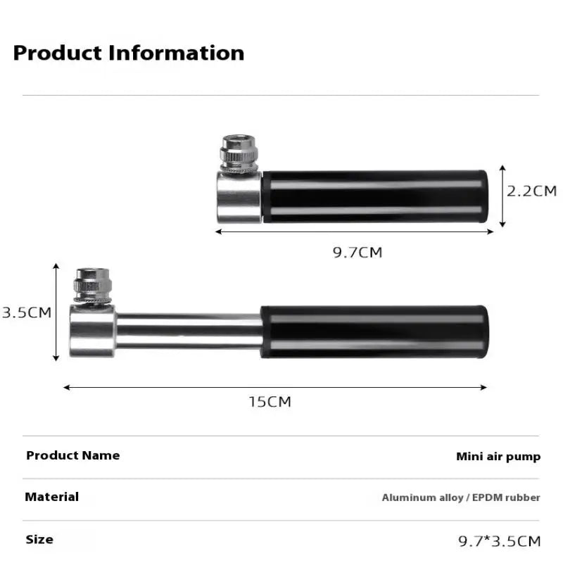 Mini Aluminum Alloy Bicycle Pump Portable Silver Road Mountain Bike Qme