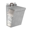 Wall Mounted Laundry Basket Large Capacity Dirty Clothes Storage Bag Space Saving Foldable Hamper for Dormitory Home Travel Qme Light Grey