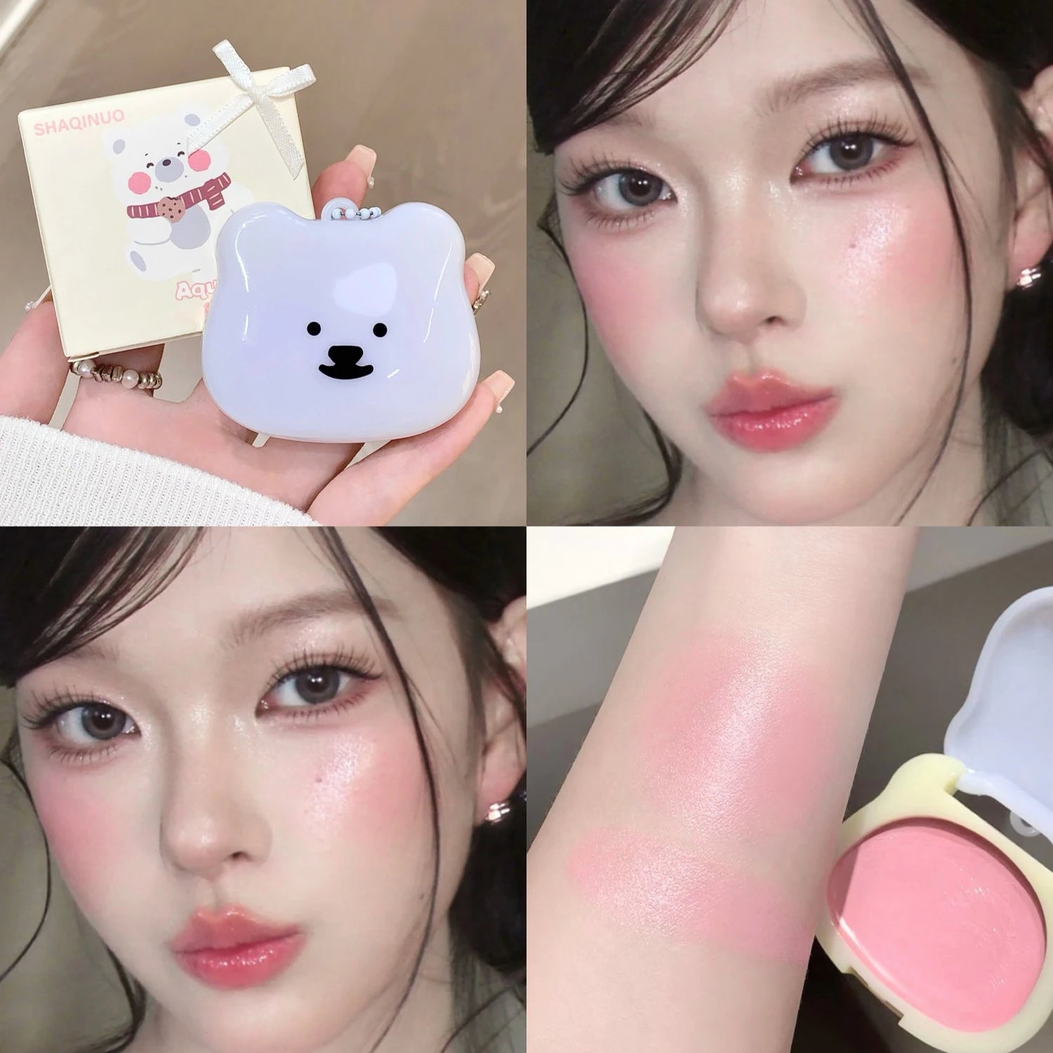 Watery Blush Cream SHAQINUO Moisturizing Jelly Glow Rouge Korean Qme N.1011-3