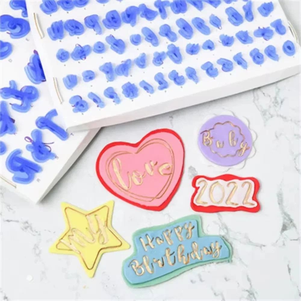 DIY Upper&lower Case Alphabet Letters Number Embosser Mold Cookie Qme