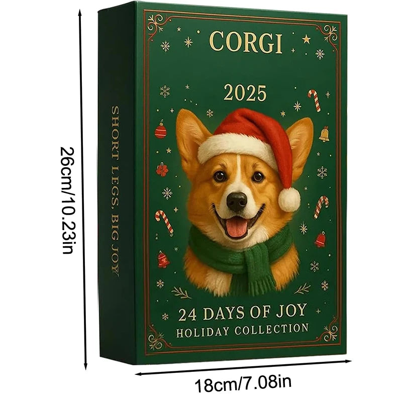 2025, 24 Days Countdown With Cute Corgi Mini Ornaments, Dog-Themed Christmas Decoration Set For Home Décor Qme 1 B