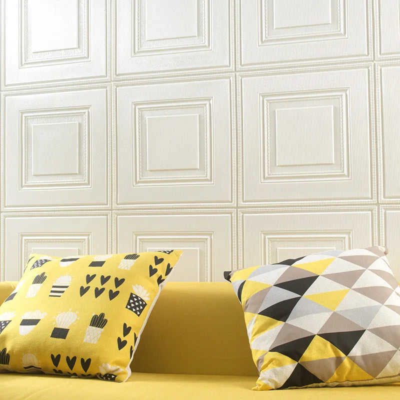 70x70cm 3D Self-Adhesive Foam Wallpaper Warm Waterproof Anti-Collision Wall Stickers for Ceiling & Room Background Decor Qme