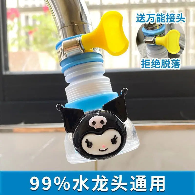 Kuromi Cartoon Universal Splash-Proof Faucet Extender Household Splash Guard Kitchen and Dormitory Tap Water Filter Qme 2