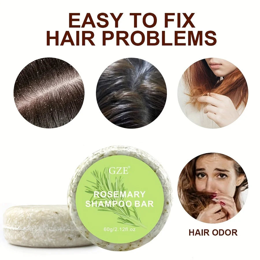 GZE Rosemary Shampoo Soap| Deep Cleansing Oil Control Beauty Hair Care Hair Strengthens Essential Oil Shampoo Bar Moisturizing Qme