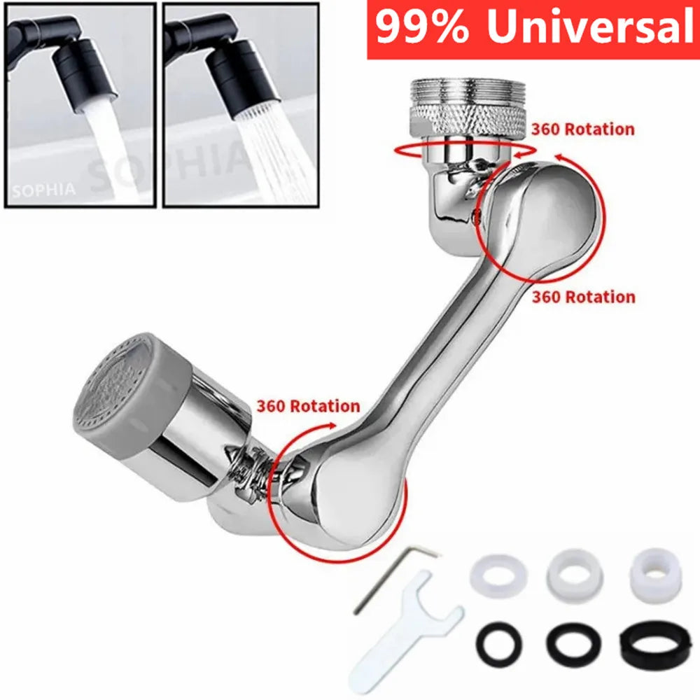 99% Universal 1080° Rotary Extender Faucet Splash Head Aerator Plastic for Kitchen Washbasin Tap Bubbler Nozzle Robotic Arm Qme
