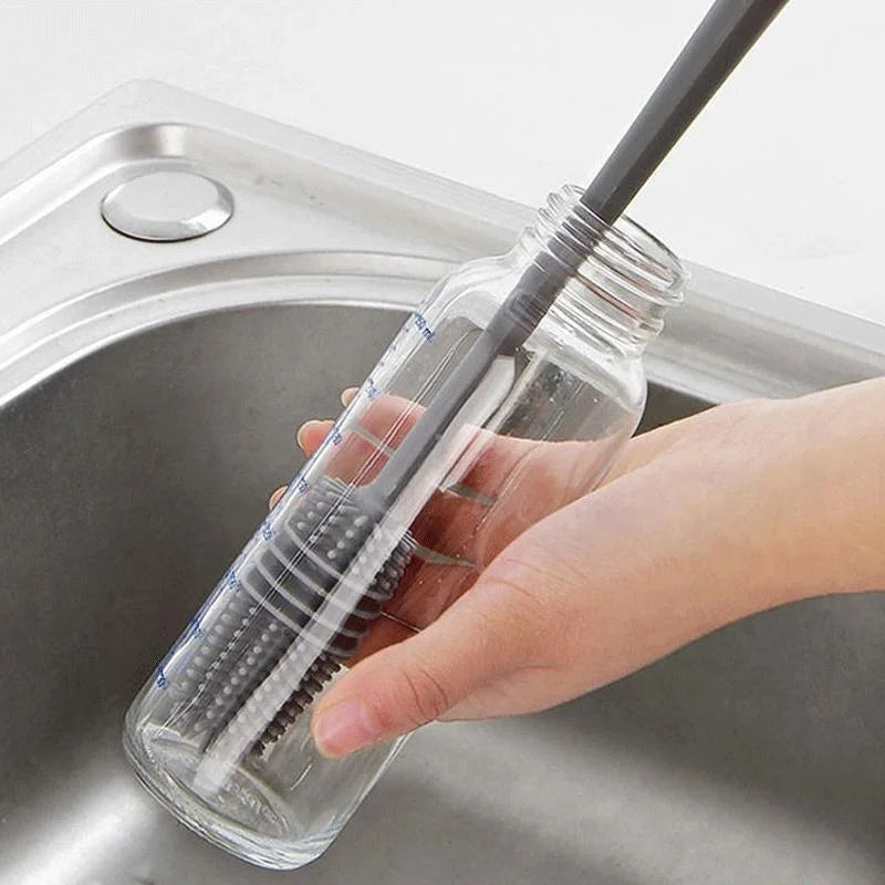 Silicone Cup Brush Milk Bottle Cleaning Brush Long Handle Water Bottles Cleaner Glass Cup Cleaning Brush Kitchen Cleaning Tools Qme