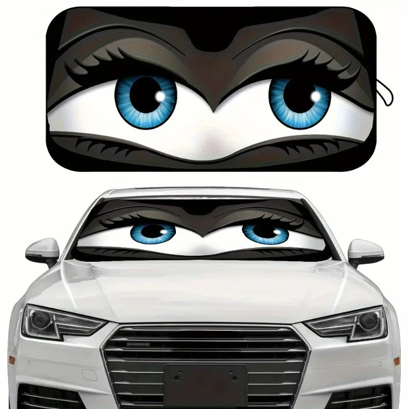 Cartoon Folding Car Sunshade Windshield Protector UV Heat Protection Qme