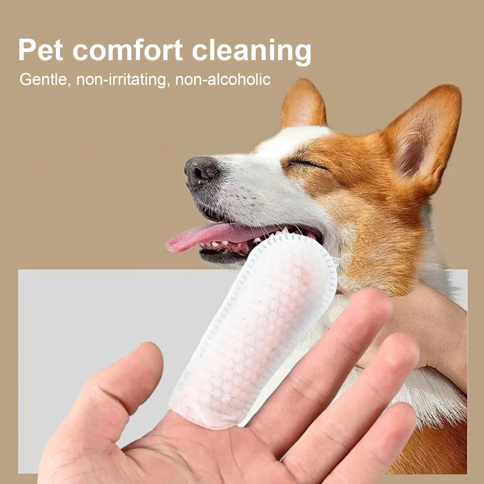 NEW Dog Finger Ear Wipes Soft Finger Cleaning Pads For Dog Ear Safe Plant-Based Cleanser Supplies For Pet Care Grooming Bathing Qme
