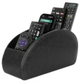 5 Compartments PU Leather Remote Control Storage Box Desktop Organizer TV Aircon Remote Holder Living Room Table Decor Ornament Qme Black 1PCS