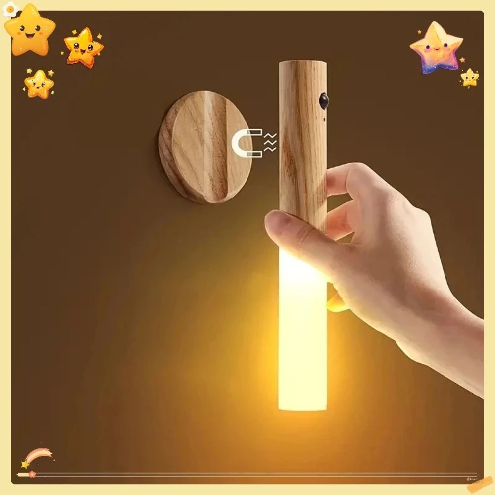 LED Motion Sensor Night Light Rechargeable Human Body Induction Lamp for Home Corridor Cabinet Toilet Wall Decor Lighting Qme