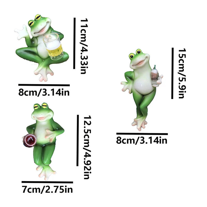 Pots Miniature Frog Statue Outdoor Women Gifts Garden Decor Planter Qme