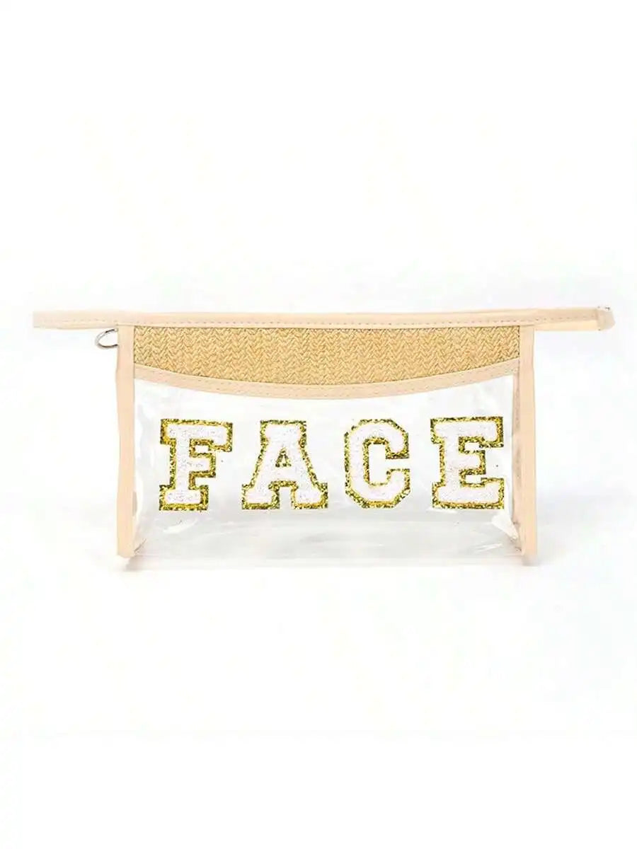 Transparent Makeup Bag Storage Waterproof Zipper Women's Toilet Qme FACE