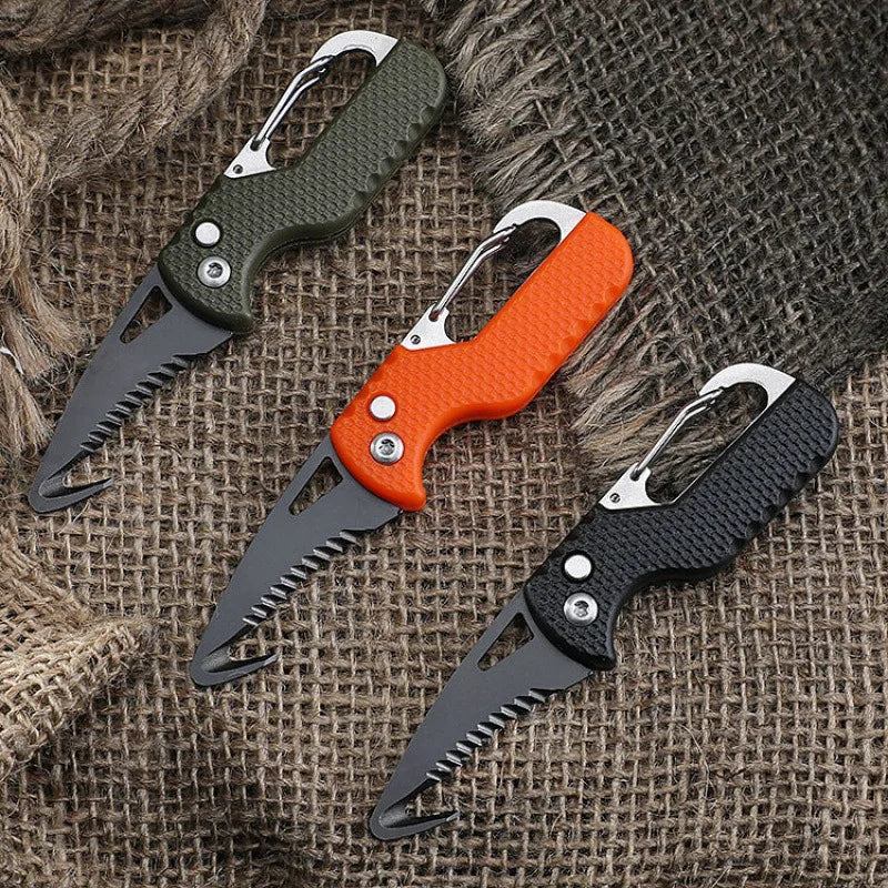 Portable Folding Knife Express Parcel Stainless Serrated Hook Cutter Qme
