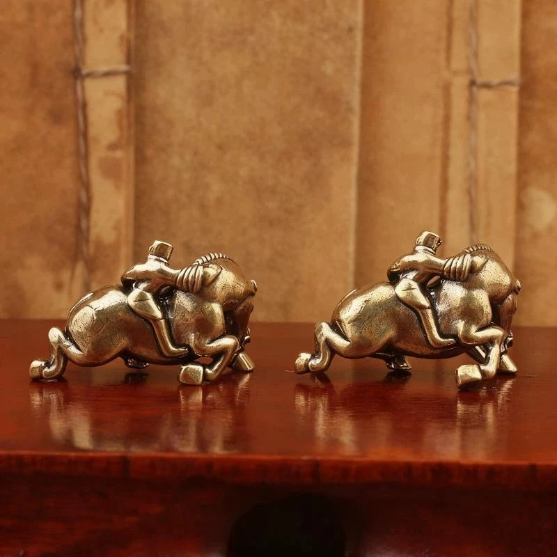 Home Office Desktop Decoration 2026 Year Horse Brass Feng Shui Qme