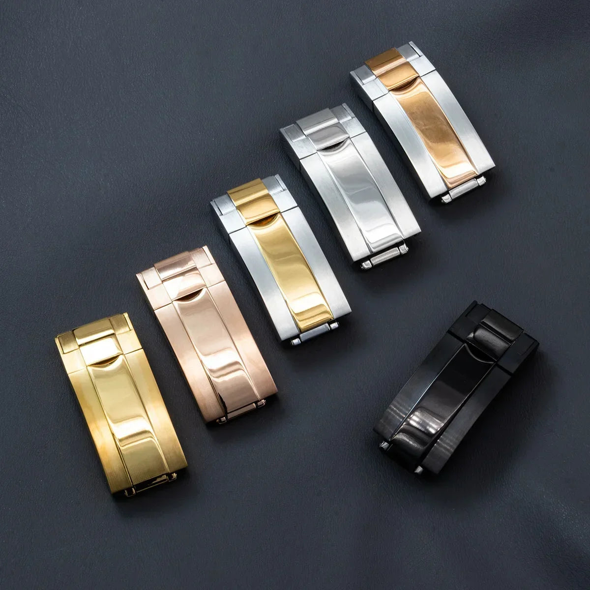 16 18mm Stainless Steel Buckle Watch Band Glidelock Clasp Fine-tuning Pull Button Buckle Silver Folding Safety Clasp Accessories Qme