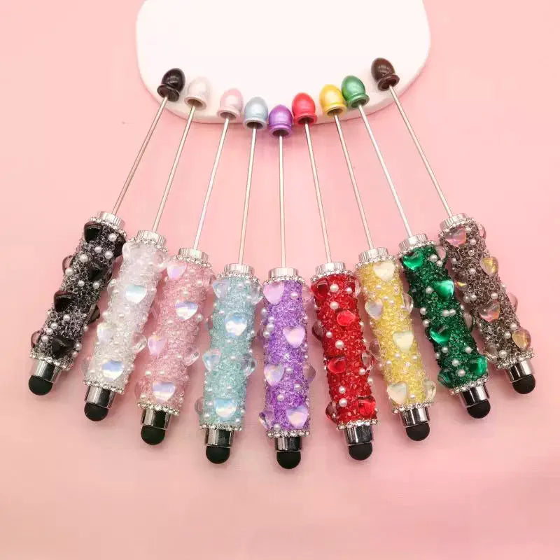 Creative Bead Ballpoint Pen Capacitive Touch Writing Multifunctional Qme