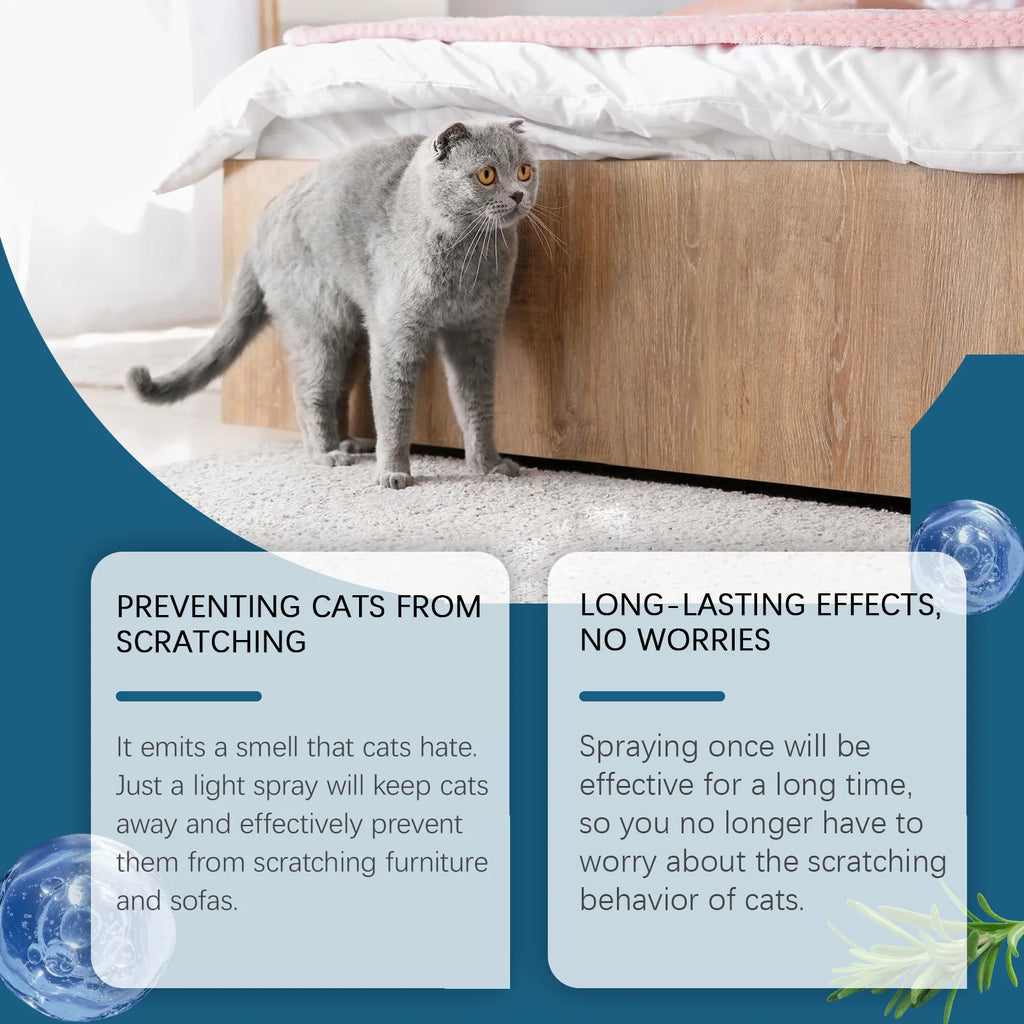 Cat Repellent Spray Anti Scratch Prevent Biting Scratching Stop Sofa Chew Gnaw Corrector Furniture Protect Pet Training Liquid Qme