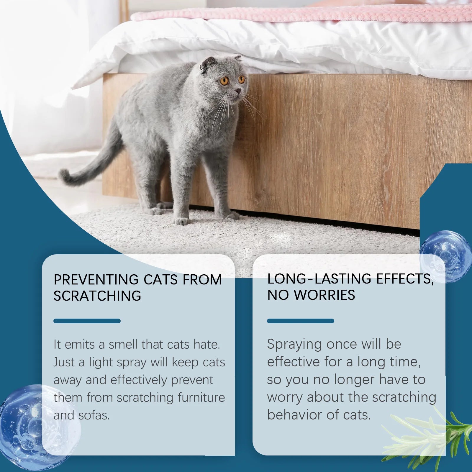 Cat Repellent Spray Anti Scratch Prevent Biting Scratching Stop Sofa Chew Gnaw Corrector Furniture Protect Pet Training Liquid Qme
