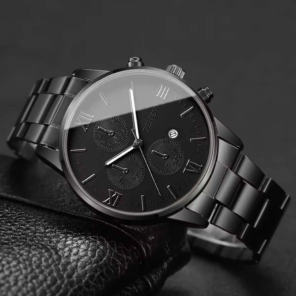 Fashion Roma Dial Men Business Watches Calendar Quartz Watch for Man Clock Reloj Hombre（Without Box） Qme