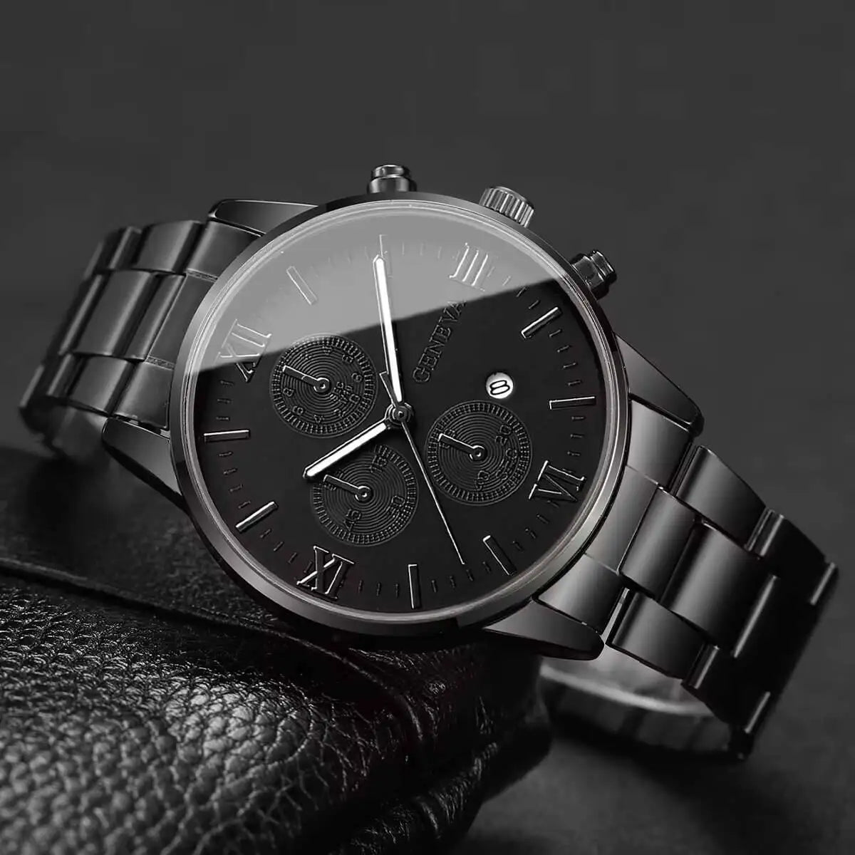 Fashion Roma Dial Men Business Watches Calendar Quartz Watch for Man Clock Reloj Hombre（Without Box） Qme