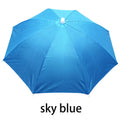 Anti-rain Headwear Brolly Cap Head Umbrella Elastic Band Waterproof Qme 55CM Blue
