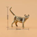 Retro Cat Brass Ornament Creative Long Tailed Cat Desktop Tea Pet Micro Carved Crafts Home Decoration Countryside Cat Ornament Qme A