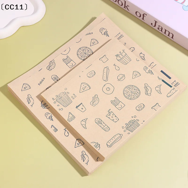 Greaseproof Paper Bag Kraft Food Wrapping Disposable Packaging Baking Qme