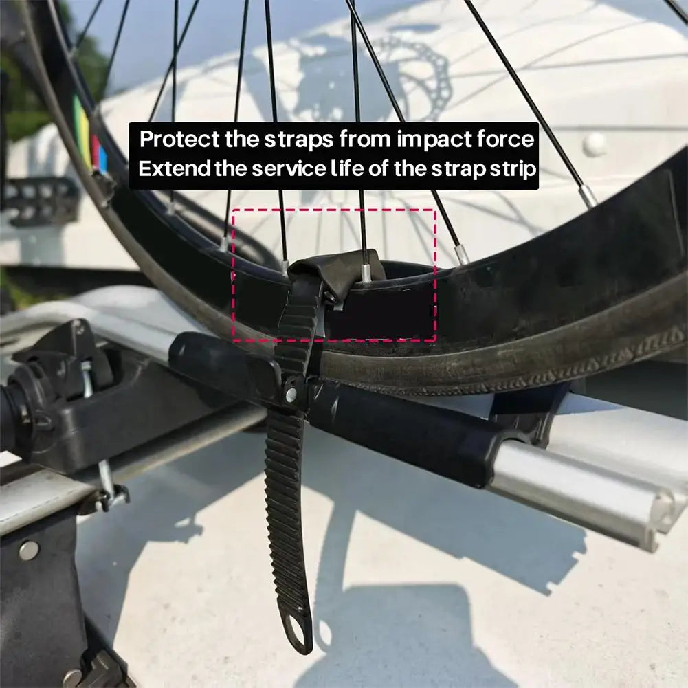 Roof Rack Bike Wheel Adapter Straps with Cushion Bicycle Frame Steel Ring Protection Pad for Thule 599 598 591 568 564 561 532 Qme