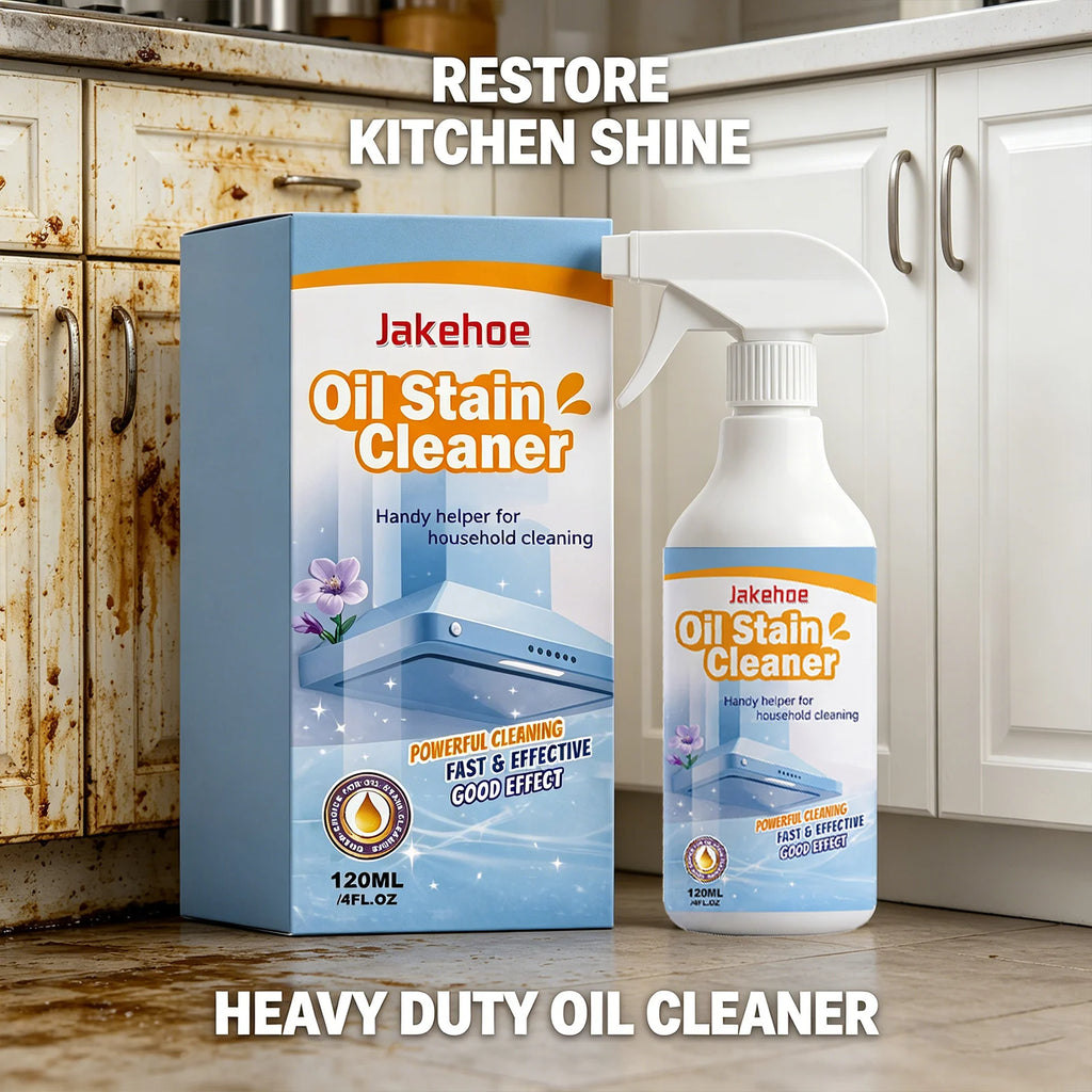 JAKEHOE Oil Stain Cleaner Spray Removing Tough Grease Polishing Restore Luster Fast-Acting Formula Heavy Duty Kitchen Degreaser Qme