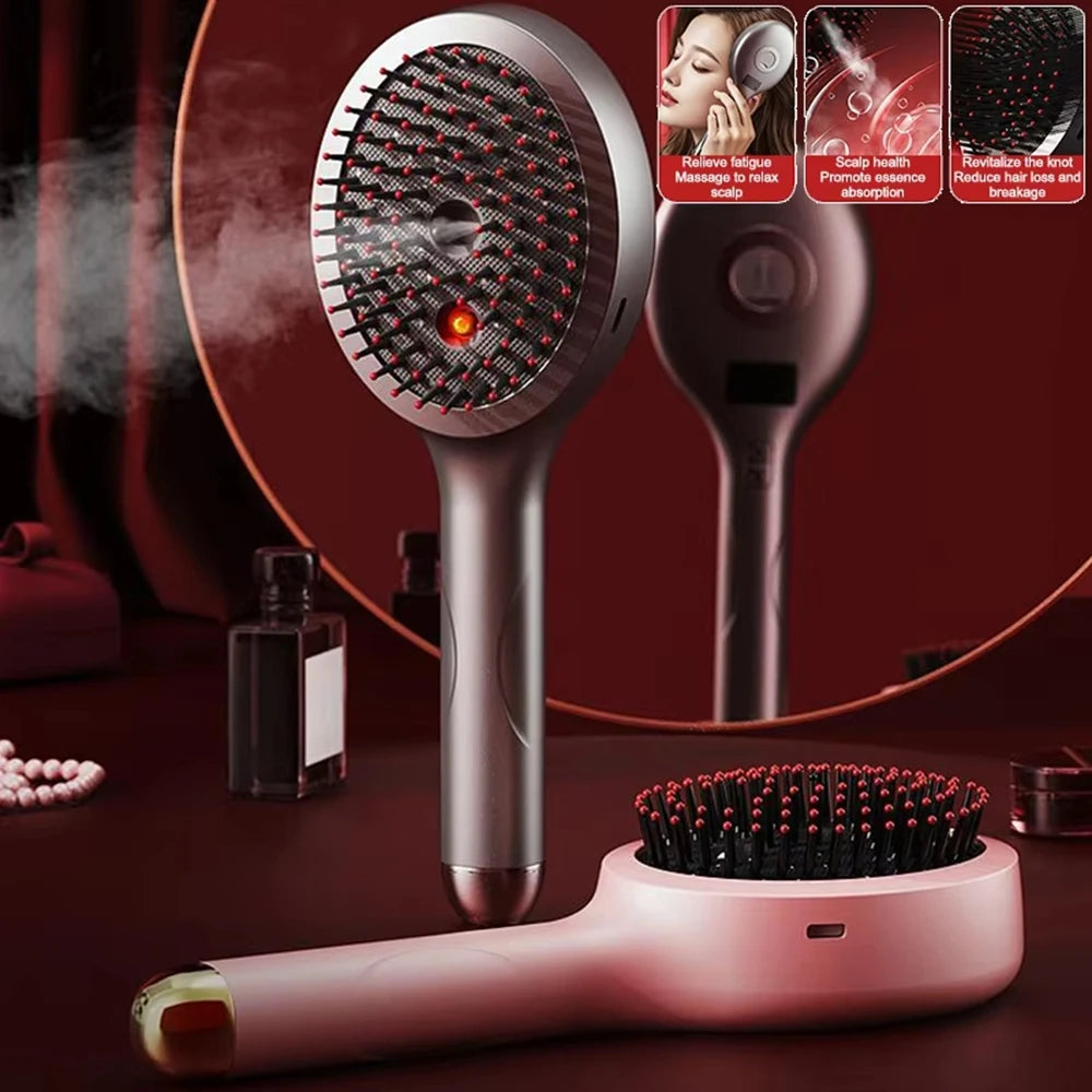 Electric Spray Massage Comb Hair Growth Vibration Head Massager Brush LED Anti Hair Loss Scalp Liquid Medicine Atomizing Comb Qme