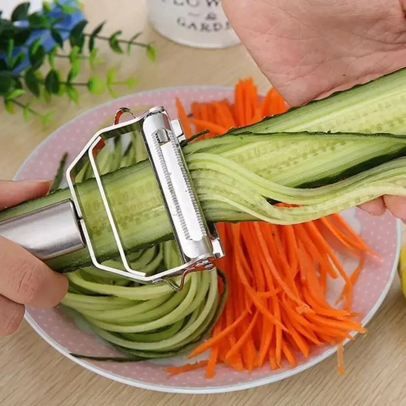 Kitchen Double-Head Peeler Vegetable Peeler Stainless Steel Melon Planer Household Multiple-Function Fruit And Vegetable Peeler Qme Default Title