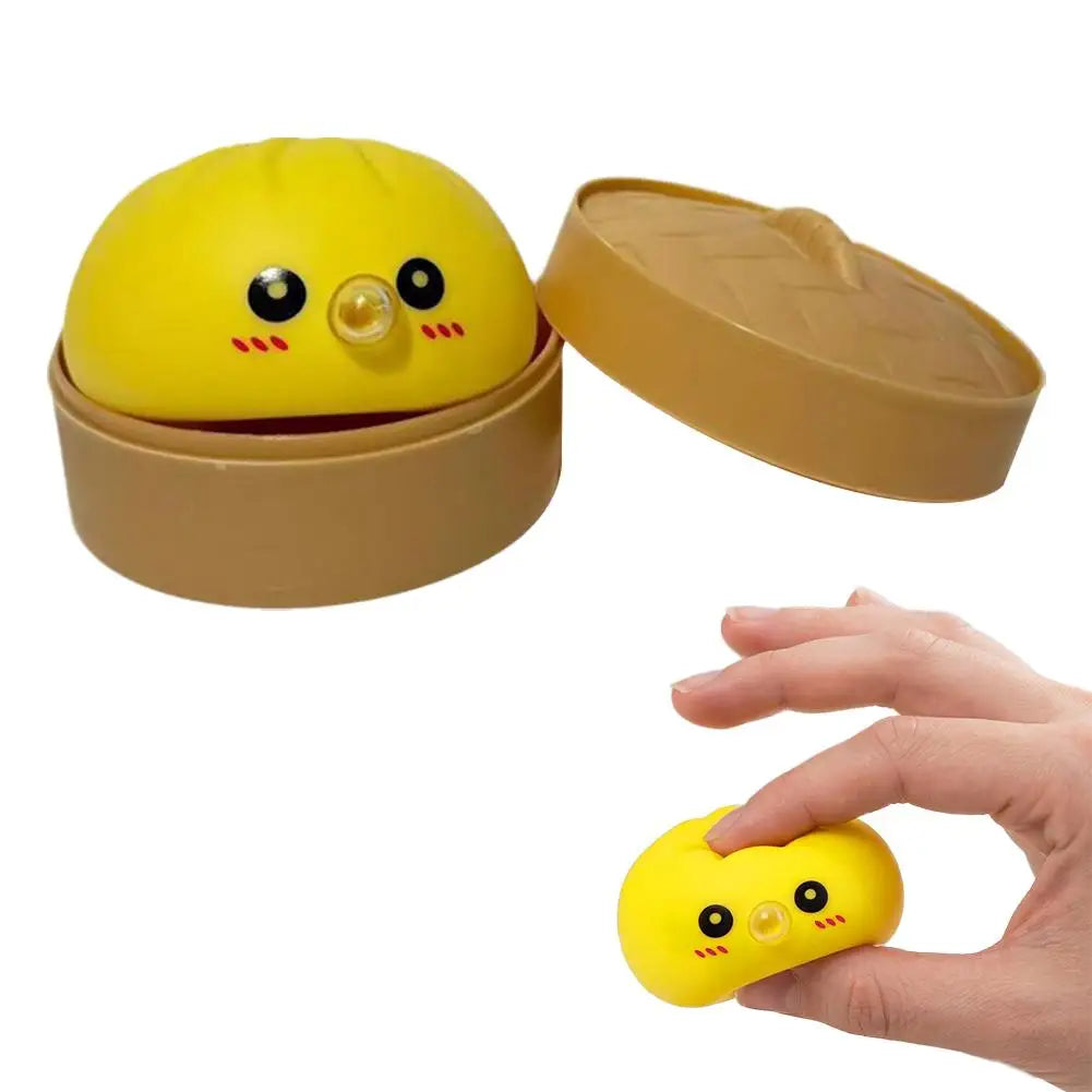 Baozi Decompress Toy Squishy Dumpling Steamer Bun Ornament Slow Qme Yellow